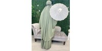 Jilbab jupe pistache clair soie de medine